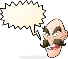 cartoon evil old man face with speech bubble png