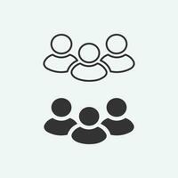 person, people icon set. user, member, group people, teamwork flat style symbol. vector