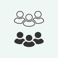 person, people icon set. user, member, group people, teamwork flat style symbol. vector