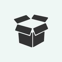 open box icon. package, box, parcel flat style symbol. vector