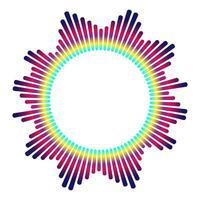Vector illustration Circle audio waves. Abstract radial radio and voice volume symbol. Circular music sound equalizer. Gradient audio waves.