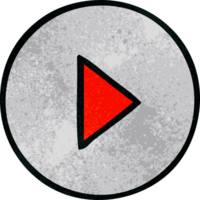 retro grunge texture cartoon play button png