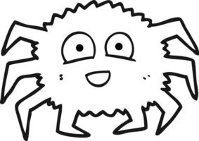 black and white cartoon spider png