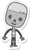 autocollant d'un robot triste de dessin animé png