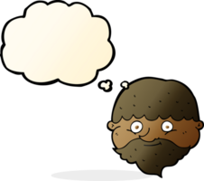 cartoon bearded man with thought bubble png