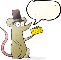 ratón de dibujos animados de burbujas de discurso con queso png