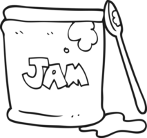 noir et blanc dessin animé confiture pot png