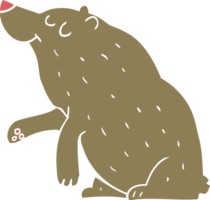 ilustración de color plano de un oso de dibujos animados png