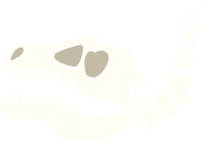 huesos de dinosaurio de dibujos animados de ilustración de color plano png