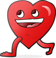 corazón caminando de dibujos animados png