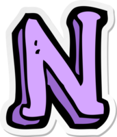 sticker van een tekenfilm letter n png