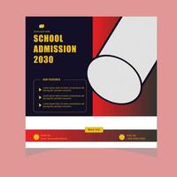 School Admission Social Media Post Design vector