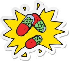 sticker of a cartoon medical pills png
