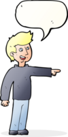 cartoon happy man pointing and laughing with speech bubble png