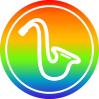 musical instrument saxophone circular in rainbow spectrum png