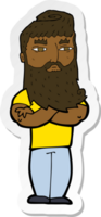 sticker of a cartoon serious man with beard png