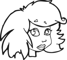 black and white cartoon female face png