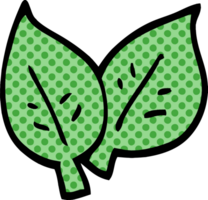 dessin animé doodle de feuilles vertes png