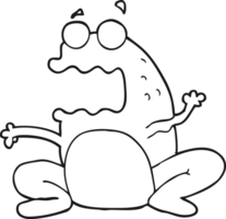 black and white cartoon burping frog png