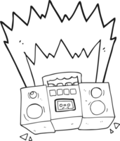 black and white cartoon boom box png