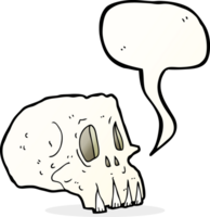 cartoon spooky skull with speech bubble png