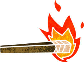 torche allumée de dessin animé de style rétro excentrique png