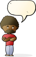 cartoon dad with folded arms with speech bubble png