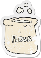 retro distressed sticker of a cartoon bag of flour png