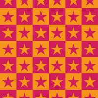 Checker pattern with red and yellow star vector
