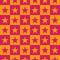 Checker pattern with red and yellow star vector