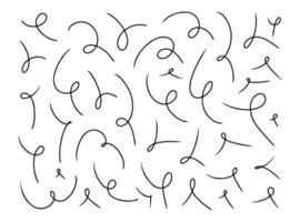 Doodle spring and spiral set, hand drawn coil icons. Vector flexible lines for your design