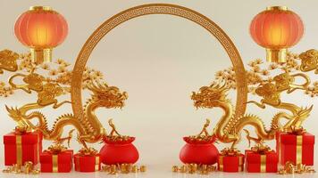 3d rendering illustration for happy chinese new year 2024 photo