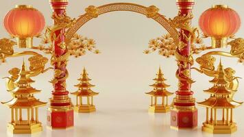 3d rendering illustration for happy chinese new year 2024 photo