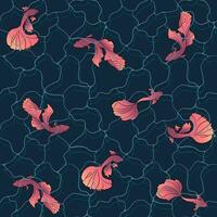 Fish seamless pattern can be used for wallpaper, website background, textile printing. Marine background. vector