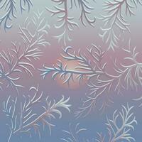 Vector frozen frost background texture. Glass snow ice cold and fresh background. Frozen window.