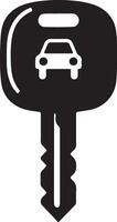 mínimo coche llave icono vector Arte ilustración negro color, negro color silueta, blanco antecedentes 5 5