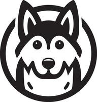 Dog Head Logo vector art illustration, black color head logo