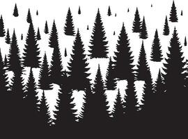 Pine Tree Forest vector silhouette