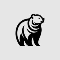 Modern and minimalist bear logo vector icon design template