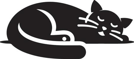 un mínimo un gato dormir y acecho sueño vector Arte ilustración silueta 22