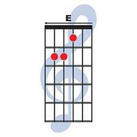 E guitar chord icon vector