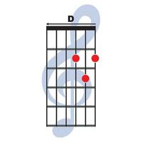 D guitar chord icon vector