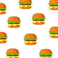 burger pattern on white background vector