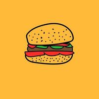 Hamburger hand drawn vector illustration