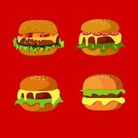 diferente hamburguesas vector ilustración