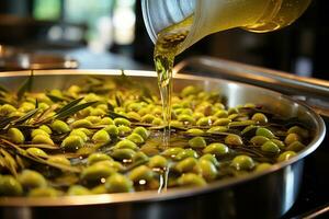 AI generated Preparation of marinade for pickling olives photo