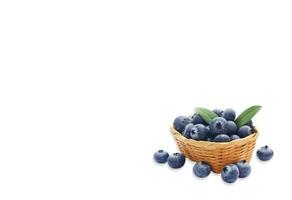 Group of Fresh Blueberries with white background photo