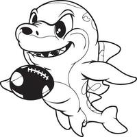 Page of the kids coloring book. Color cartoon shark. shark coloring pages vector