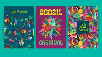 Set of bright abstract templates. Brazil carnival. Vector design for carnival concept and other use