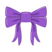 Tied bow. A simple decorative element in a flat cartoon style. Vector illustration isolated on a white background.